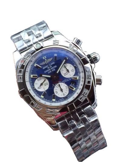 Swiss Quality Replica Breilting Chronomat Watch Stainless Steel band Blue dial